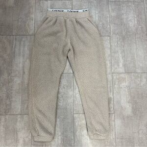 Women’s Lounge apparel Beige Fleece Joggers size L